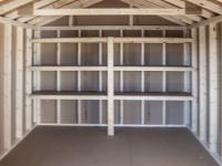 10x16 Front Entry Peak Storage Shed with Built in Shelving