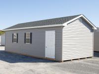 12x28 Front Entry Peak Storage Shed with Vinyl Siding (Back)