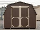 10x14 Madison Series (Economy Line) Mini Barn Style Storage Shed with Dark Brown LP Siding and Clay Trim